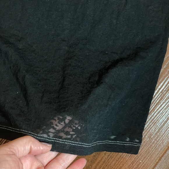 LA Kitty Burn Out Baseball FAITH Tee Size large black white silver bling cotton - Picture 5 of 13